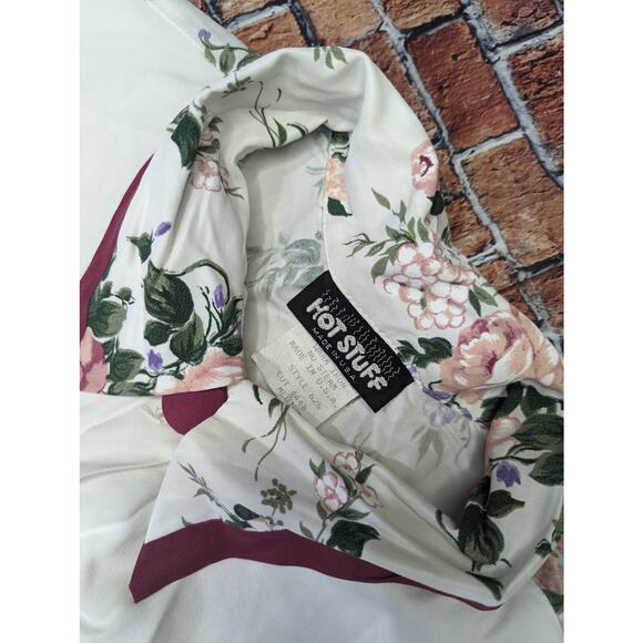 Vintage Hot Stuff Floral button up top Size M - Picture 6 of 8